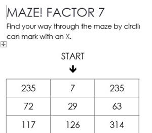 Example maze for factor seven